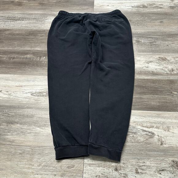 Nike Black White Mens Large Mini Swoosh Club Fleece Tapered Jogger Sweatpants - Picture 2 of 12